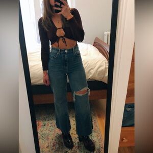 Zara high rise wide leg Jean